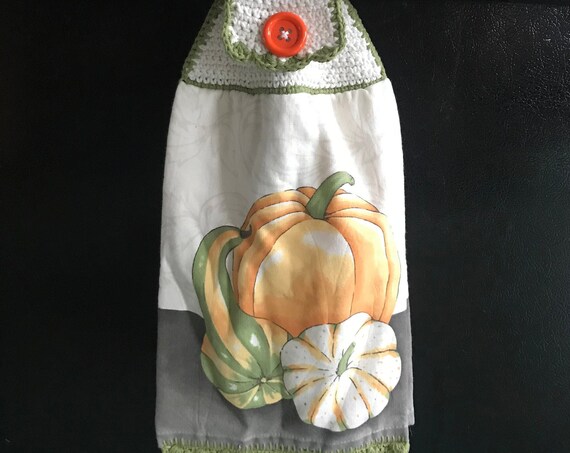 Fall Leave's -Crochet Hanging Kitchen Towel