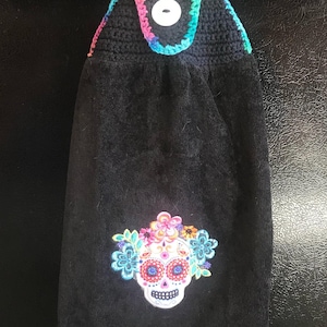 Day of the Dead - Crochet Hanging Kitchen Towel…