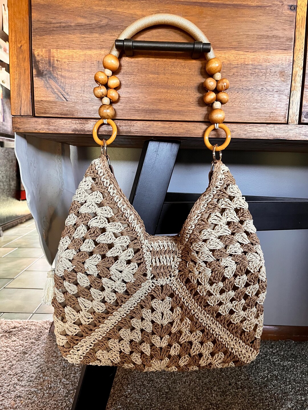 Crochet Cross Over Bohemian Bag Etsy