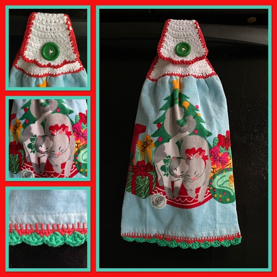 Holiday Snuggle Kitty’s Kitchen Towel