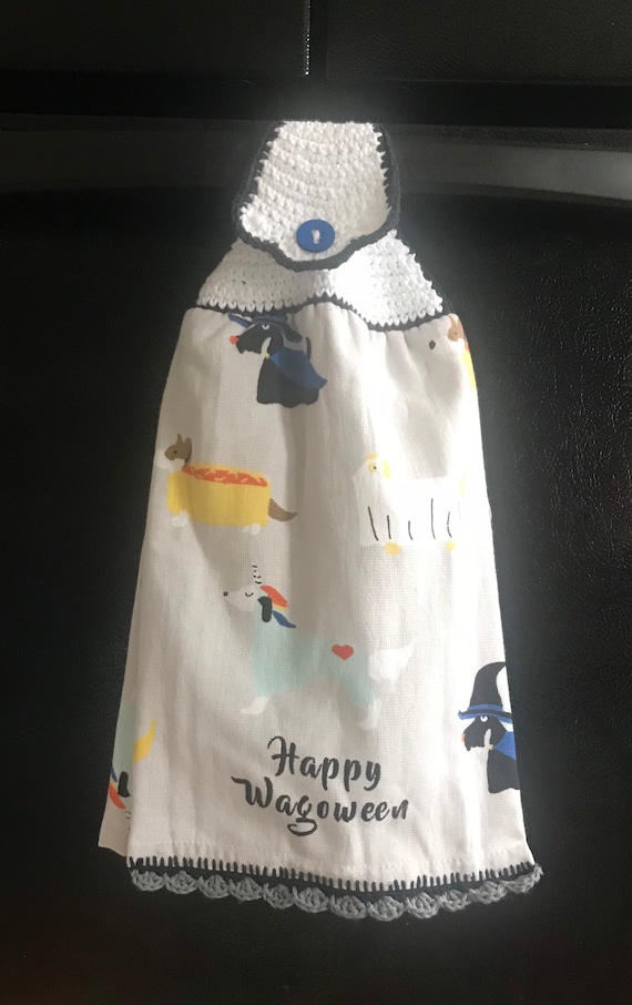 Happy Wagoween - Hanging Kitchen Towel