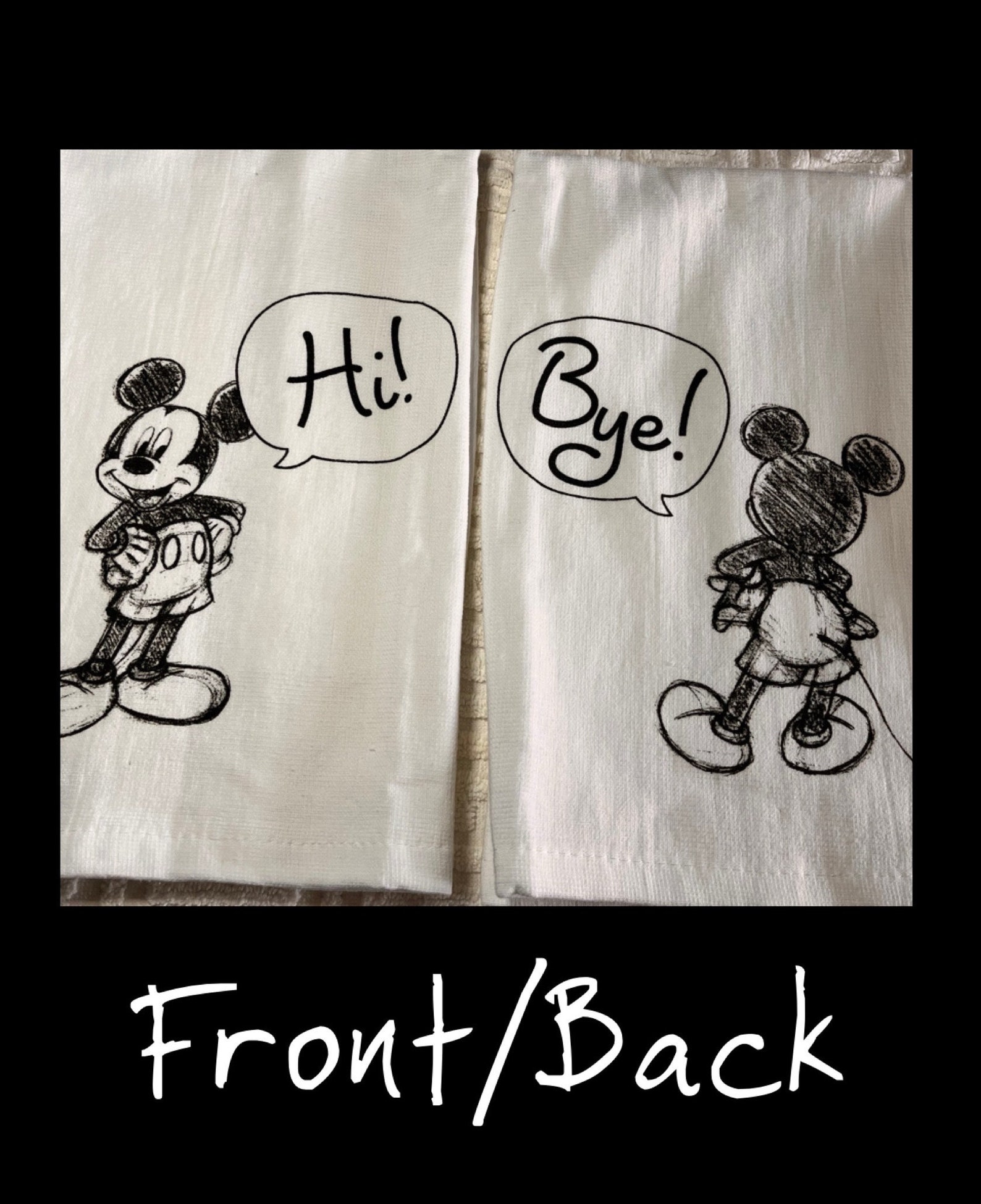 Mickey Mouse Hi and Bye Kitchen Towel - Etsy