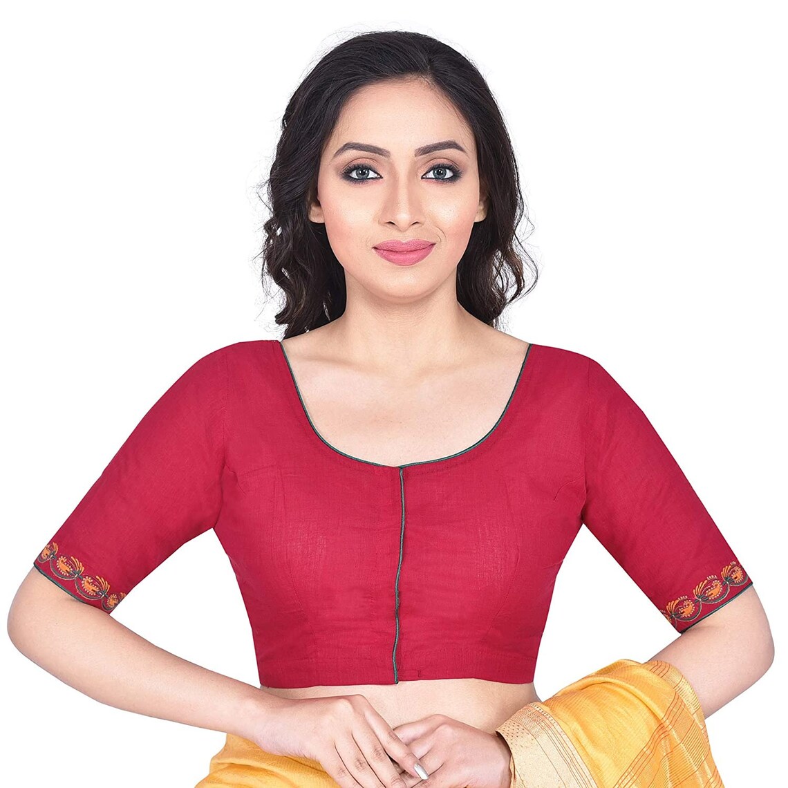 20OFF Mustard Yellow Woven Blouse Has South Cotton Fabric Etsy