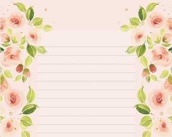 Blush Rose Printable Stationery