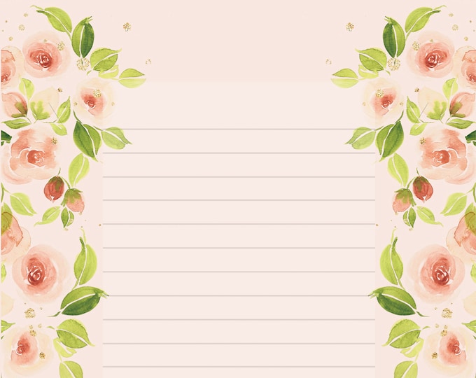 Blush Rose Printable Stationery