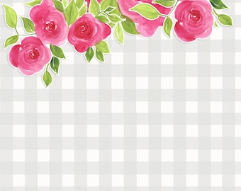 Hot Pink Rose Printable Stationery