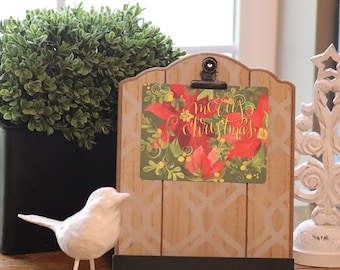 Merry Christmas Poinsettia Card (Set of 5)