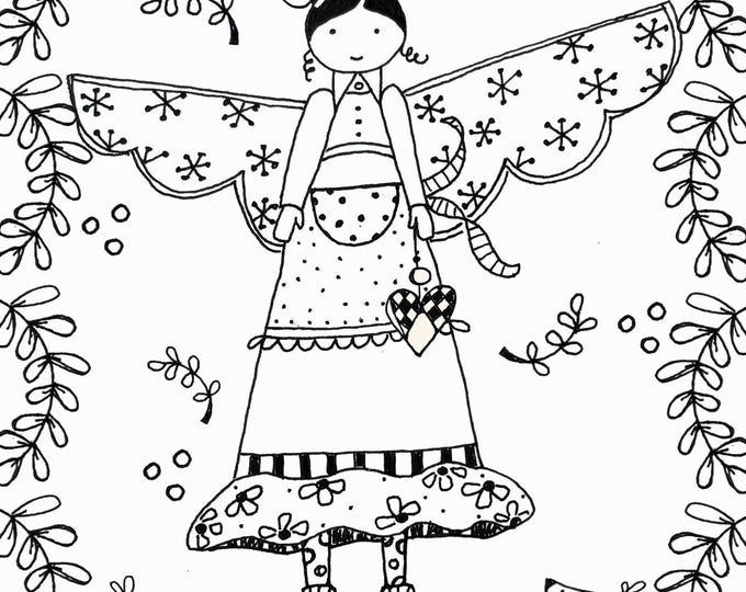 Coloring Cards Set - Angel