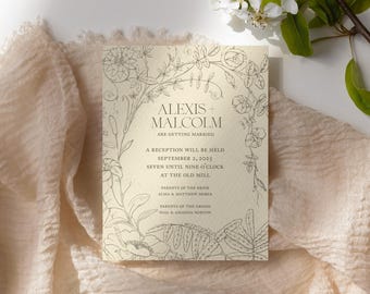 Vintage Book Wedding Invitation
