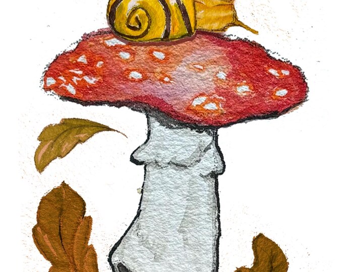 Art Print - Snail on a Toadstool