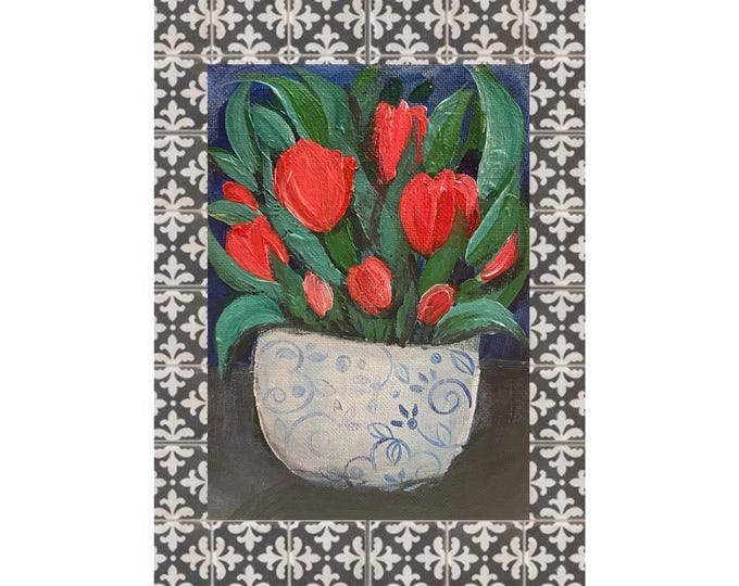 Large Art Print - Tulips & Tiles
