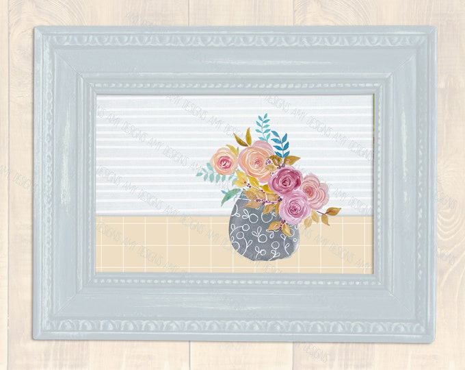 Pink Roses B Digital Art Print