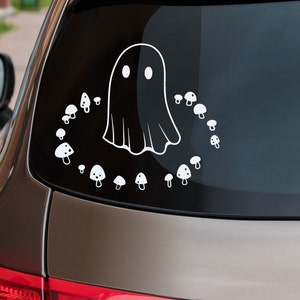 Ghost in Fairy Mushroom Circle Decal | Gothic Car Decals | Spooky Decals | Ghost Stickers