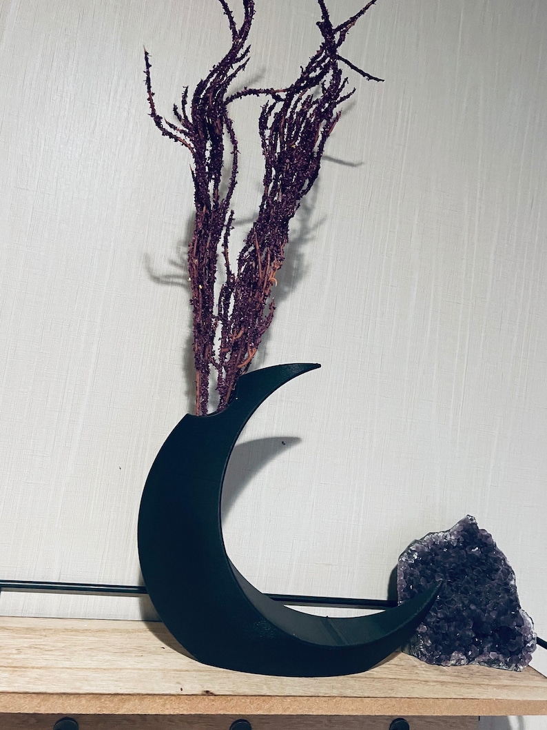 Modern Lunar Vase Large Crescent Moon Vase Witchy Home Decor Gothic Home Decor Boho Home Decor Moon Home Decor Multiple Sizes image 4