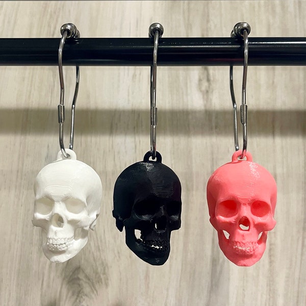 Gothic Skull Shower Curtain Rings| Dark Aesthetic Bathroom Decor