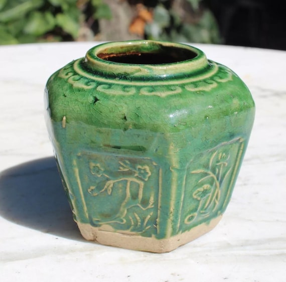 アンティーク中国製緑釉陶器花瓶（1900-1940年） - Etsy 日本