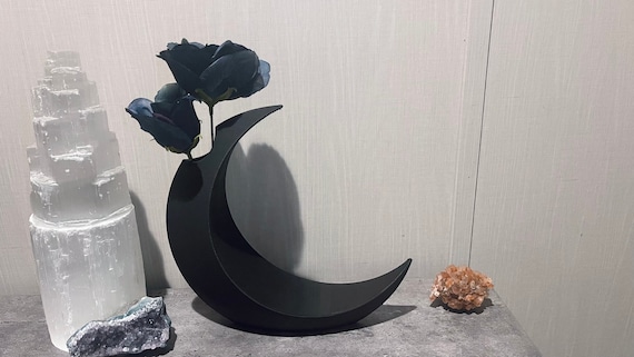 Flower vase large glass slim moon type ② Modern Lunar Vase | Large Crescent Moon Vase | Witchy Home