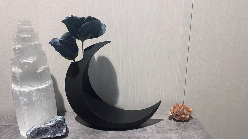 Modern Lunar Vase Large Crescent Moon Vase Witchy Home Decor Gothic Home Decor Boho Home Decor Moon Home Decor Multiple Sizes image 2