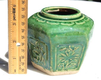 緑色の山風景陶器花瓶 アンティーク中国製緑釉陶器花瓶（1900-1940年） - Etsy 日本