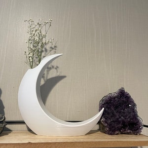 Modern Lunar Vase Large Crescent Moon Vase Witchy Home Decor Gothic Home Decor Boho Home Decor Moon Home Decor Multiple Sizes image 5