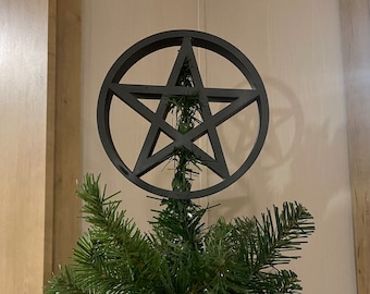 Incantevole pentagramma natalizio/Topper per albero di Yule/Topper per albero di Pasqua/Topper per albero invertito/Albero di Natale gotico