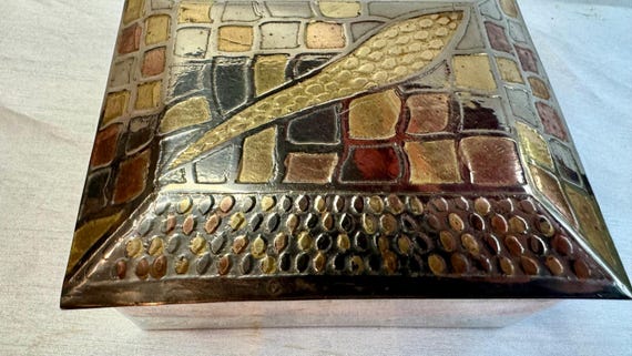 Antique Victorian Solid Brass Multicolor Patina D… - image 2