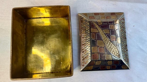 Antique Victorian Solid Brass Multicolor Patina D… - image 9