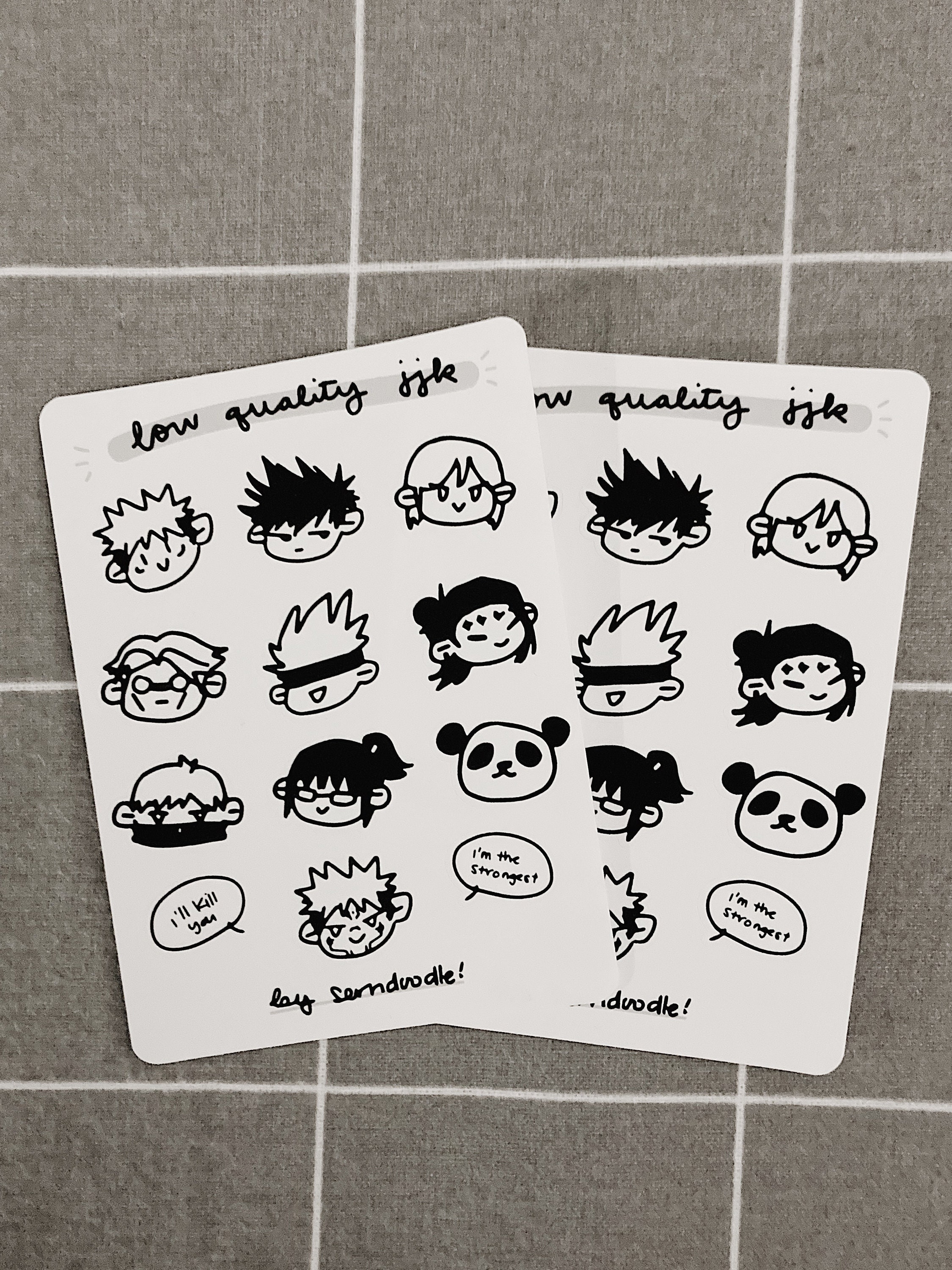 JJK: low quality juju // set of two mini sticker sheets