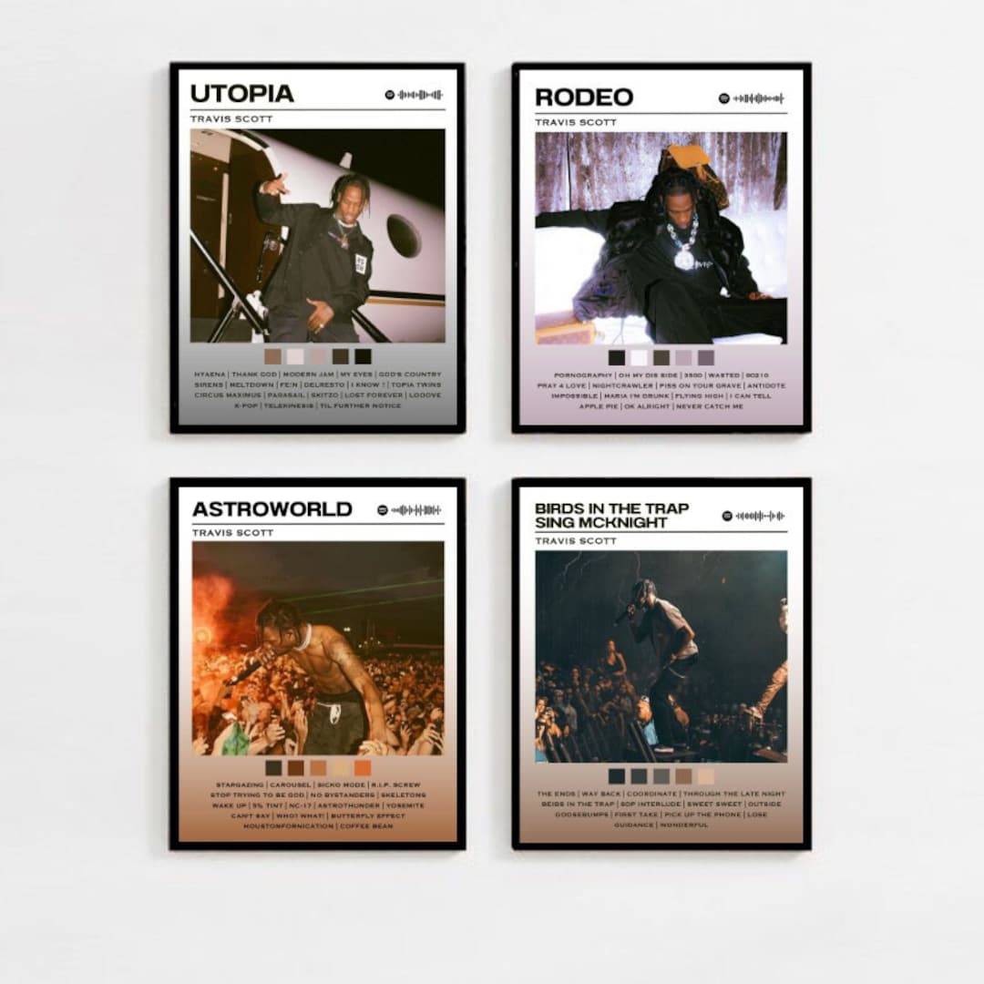 Travis Scott Custom Album Prints of UTOPIA, Rodeo, ASTROWORLD, and Birds in  the Trap Sing Mcknight Set of 4 digital Download 