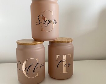 personalised tea coffee sugar jars
