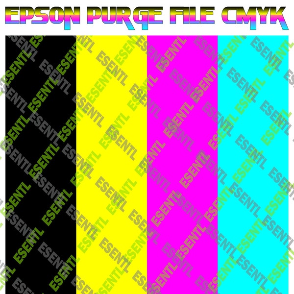 CMYK purge files High Res 300dpi for EPSON Printers  --  Bonus: CMYK sublimation file for apparel / T-shirts / Tumblers / Mugs