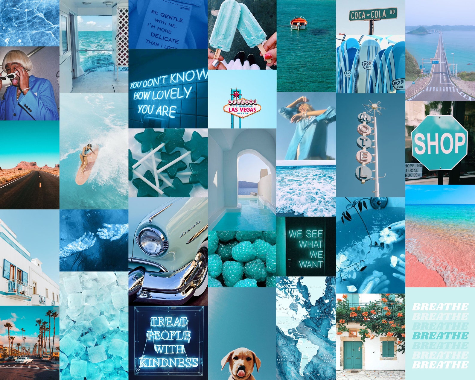 OCEAN BLUE Collage Kit 50 Images / Aesthetic Blue - Etsy