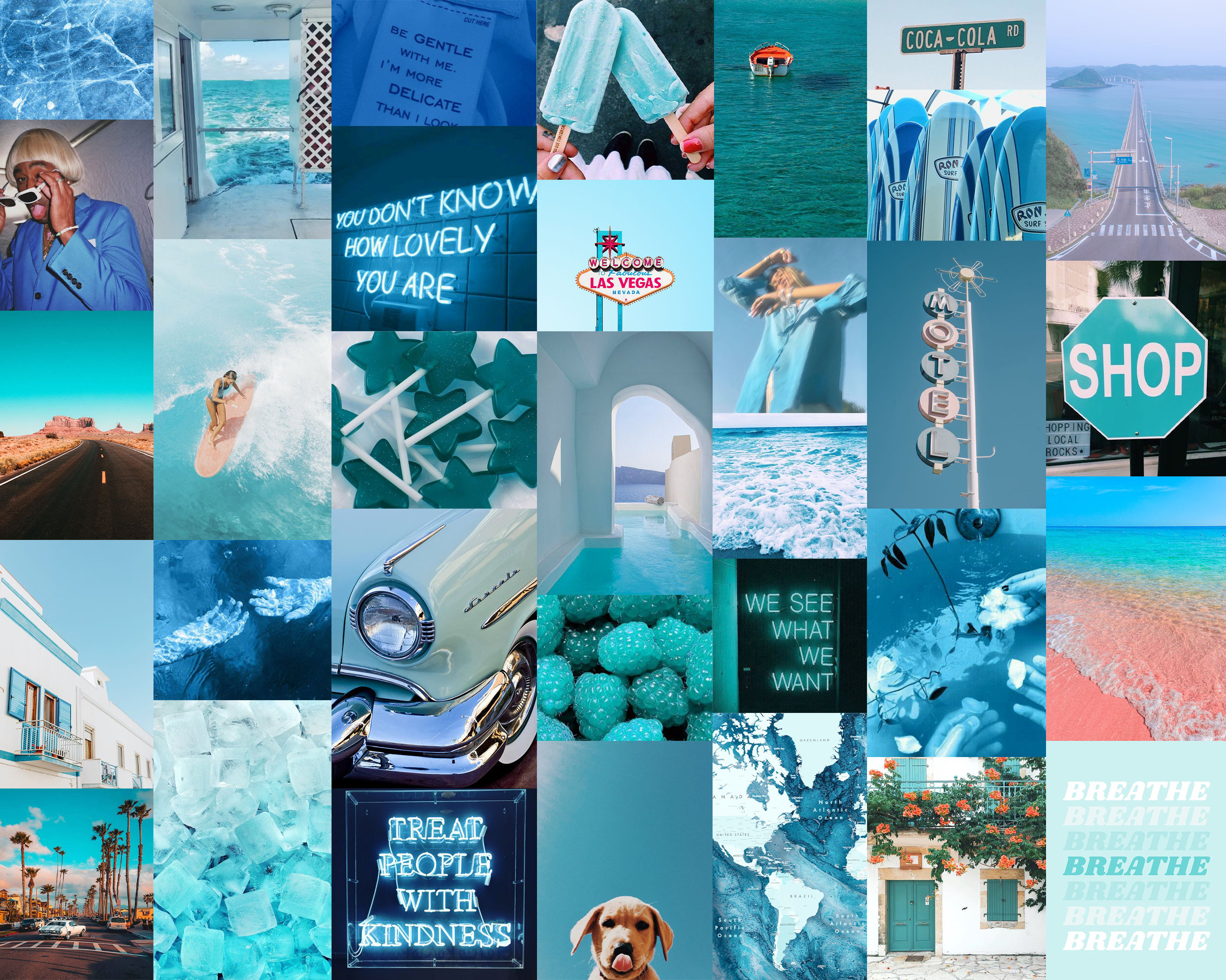 OCEAN BLUE collage kit 50 images / aesthetic blue | Etsy