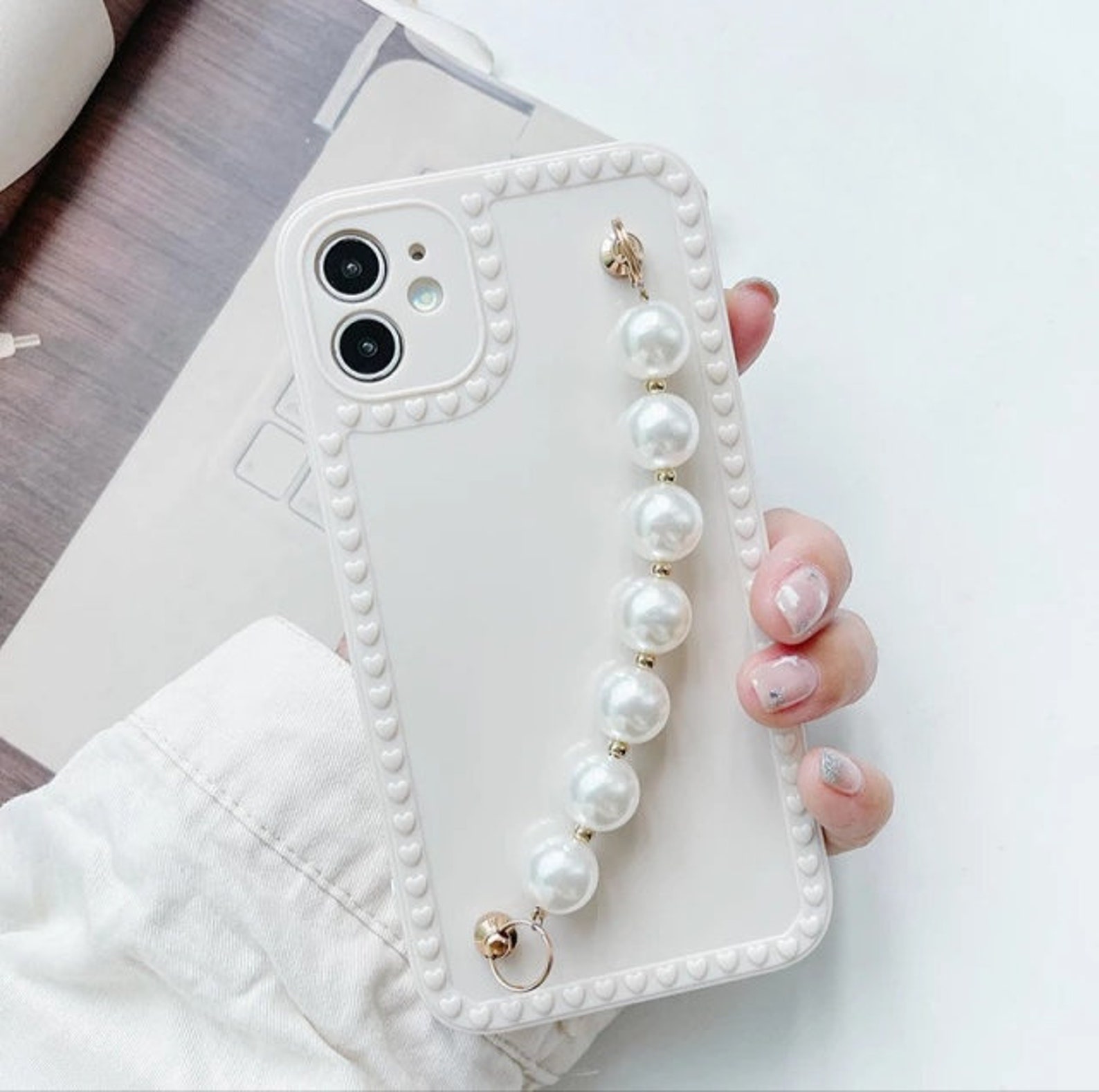 Iphone Case pearl bracelet bangle chain soft case for iphone Etsy