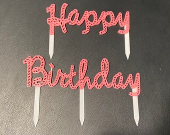 Pink Rope Writing Cake Topper