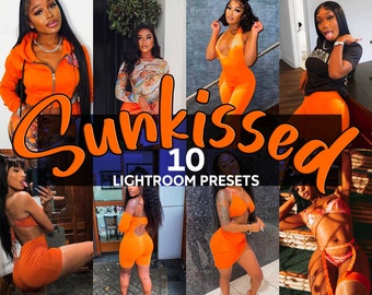 10 Sunkissed Lightroom Presets | Preset for black people | Melanin Presets |  Mobile and Desktop Presets | Instagram Presets | Black Blogger