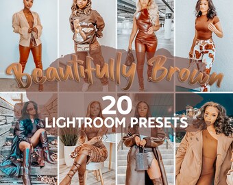 20 Beautifully Brown Lightroom Presets | Black People | Melanin Filters |  iPhone | Black Blogger | Dark skin | Photoshop | IG | Fall Filter