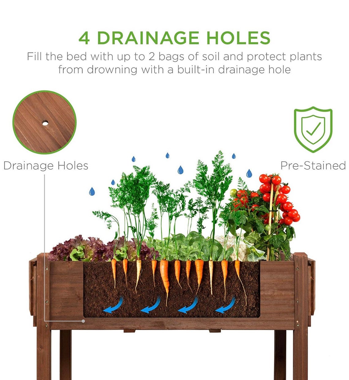 57x20x33in Mobile Raised Garden Bed Elevated Wood Planter Box Etsy