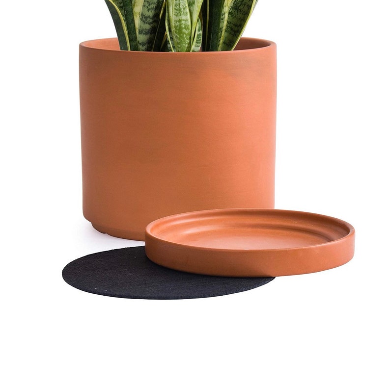 Terracotta Plant Pot With Drainage Hole and Saucer Round Etsy