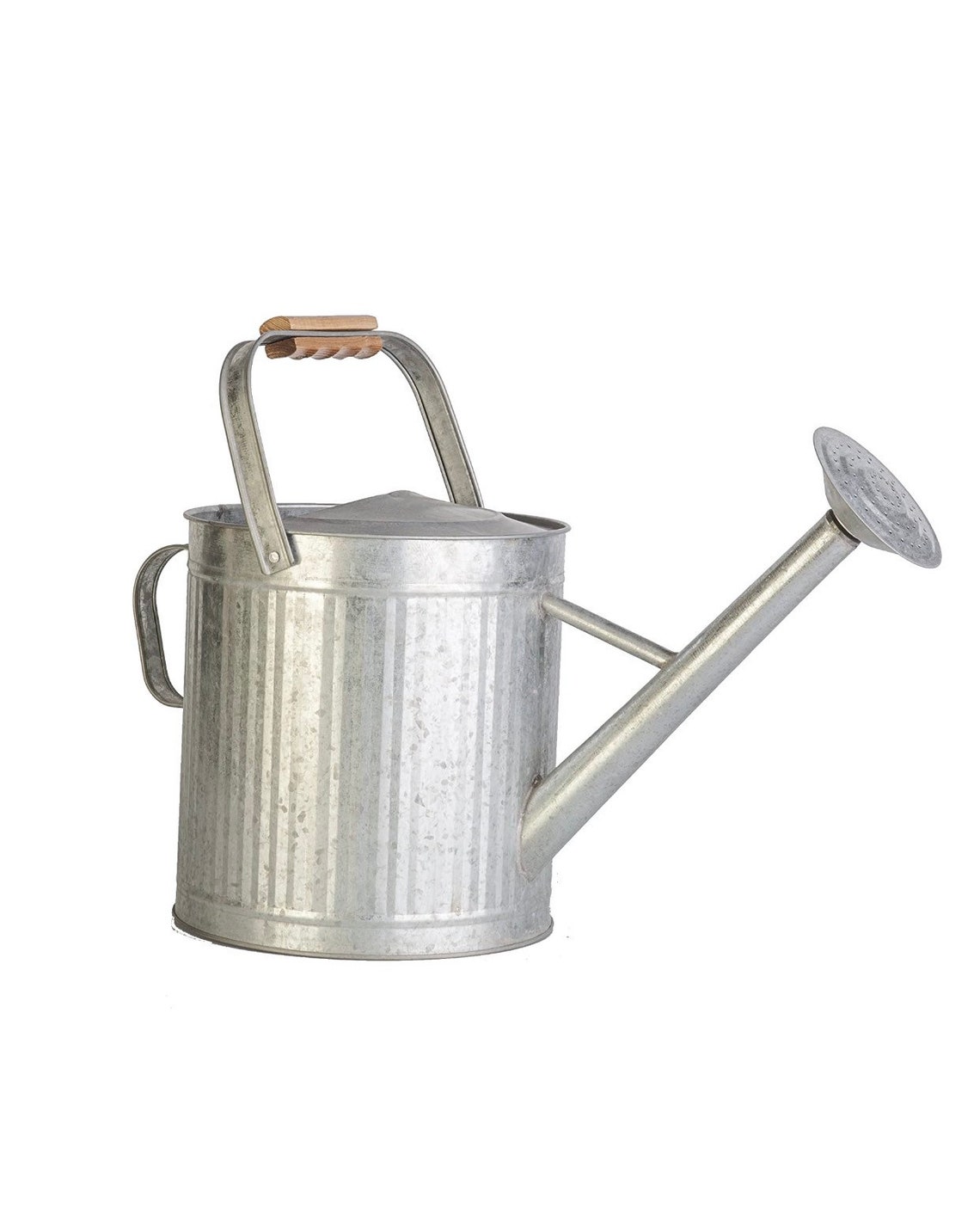 2 Gallon Vintage Galvanized Watering Can With Wood Handle Etsy