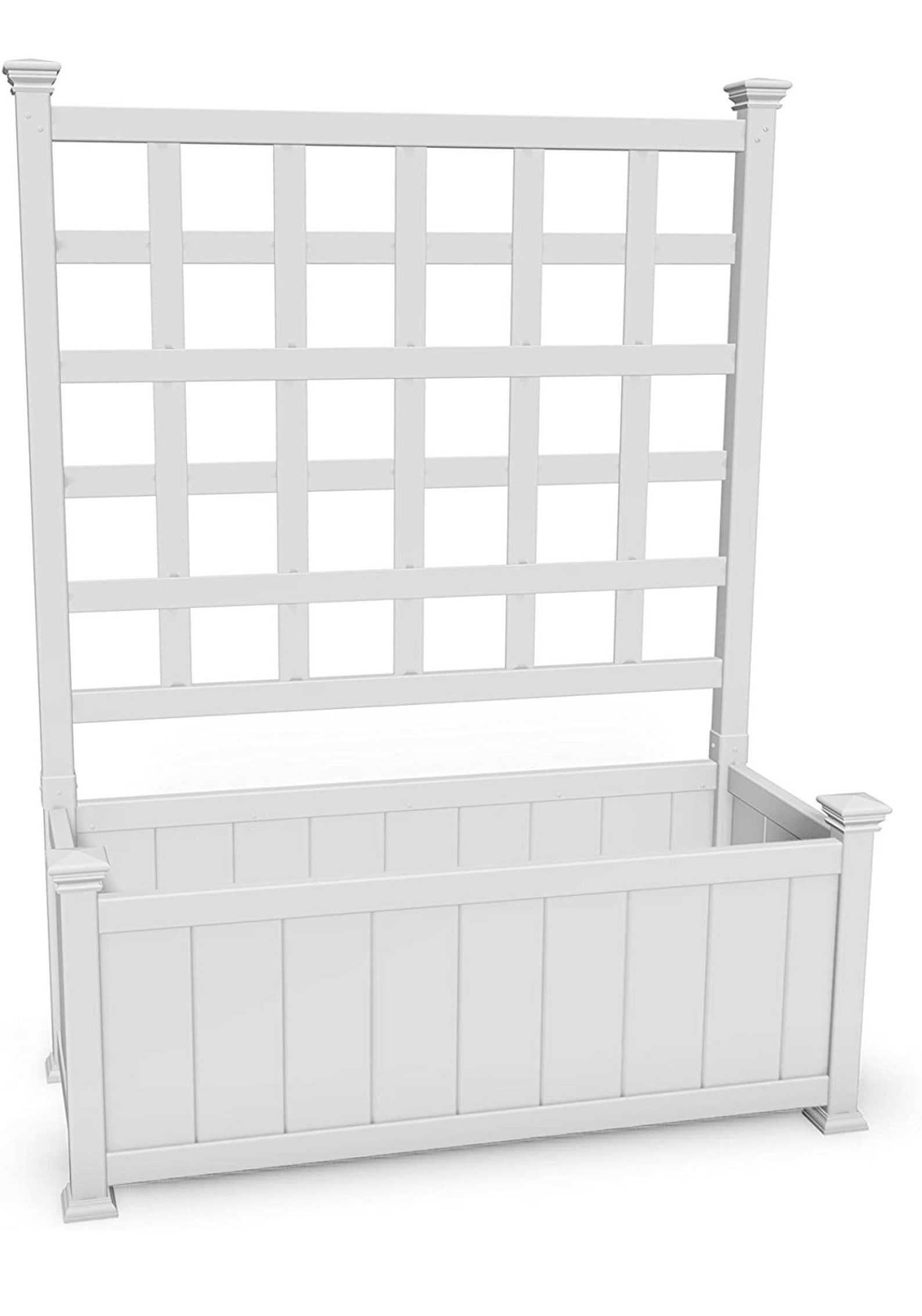 36W x 15L Vinyl Planter with Trellis Planter Box Etsy