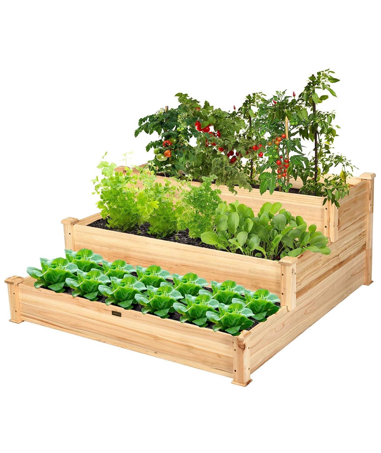 3 Tier Wooden Elevated Raised Garden Bed Planter Kit Grow Etsy