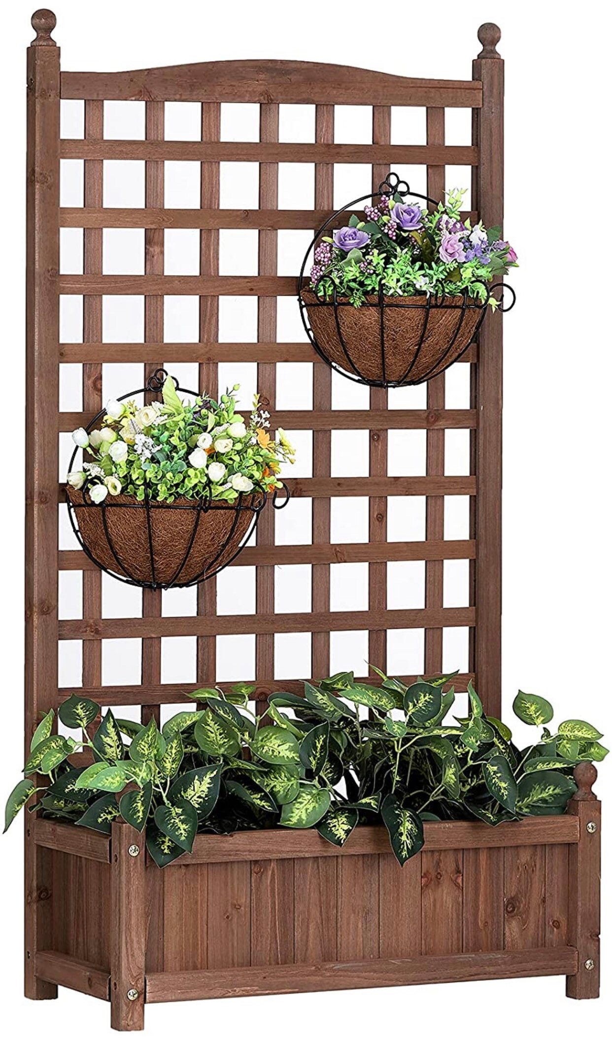 Raised Garden Bed with Trellis 4x2.2x1 FT Garden Box for Etsy