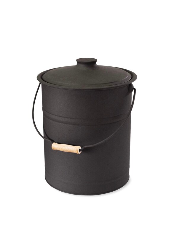 13 Double Bottom Metal Fireplace Ash Bucket With Lid and Etsy