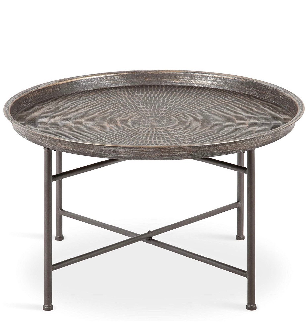 Mahdavi BohoChic Hammered Metal Tray Coffee Table 26x26x16 Etsy