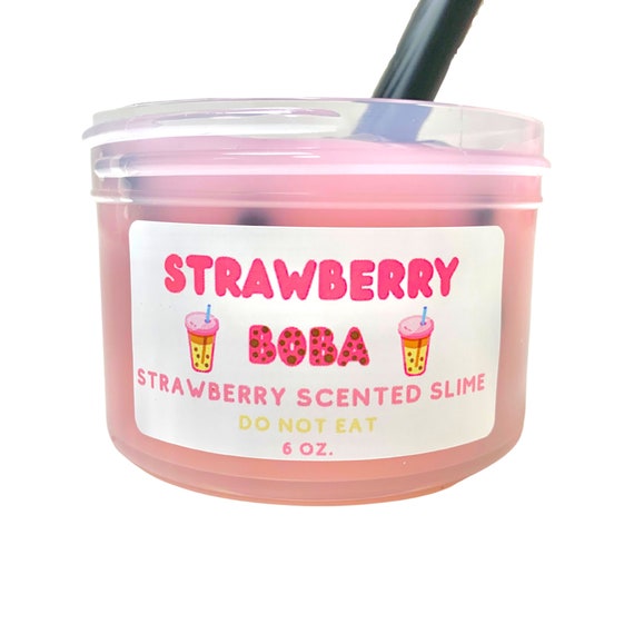 BEST SELLING!!! Strawberry Boba Slime- Glossy Slime-Scented Slime-Best Selling Slime/Cloud9 Slimes/Therapeutic/ASMR