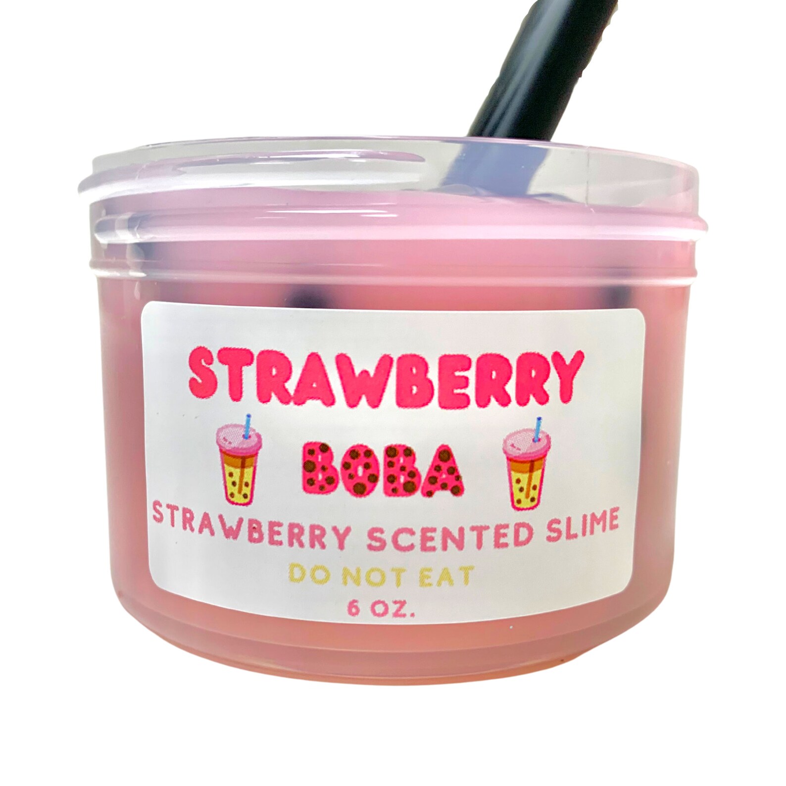 Strawberry Boba Slime Glossy SlimeScented SlimeBest Selling Etsy