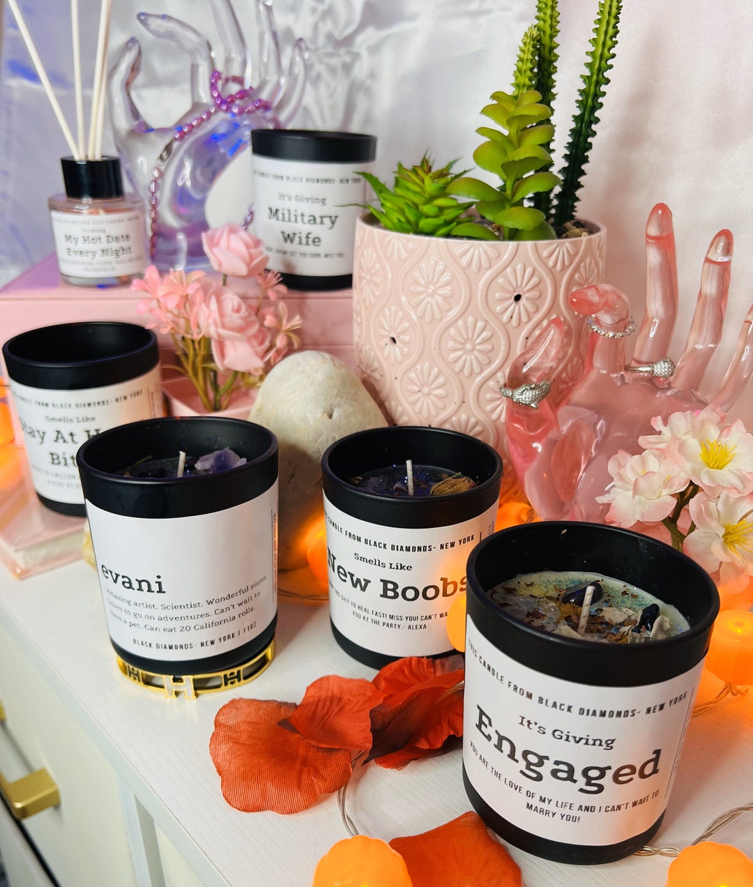 Red Delicious/personalize Natural Crystal 100 Soy Candle Luxury Gift