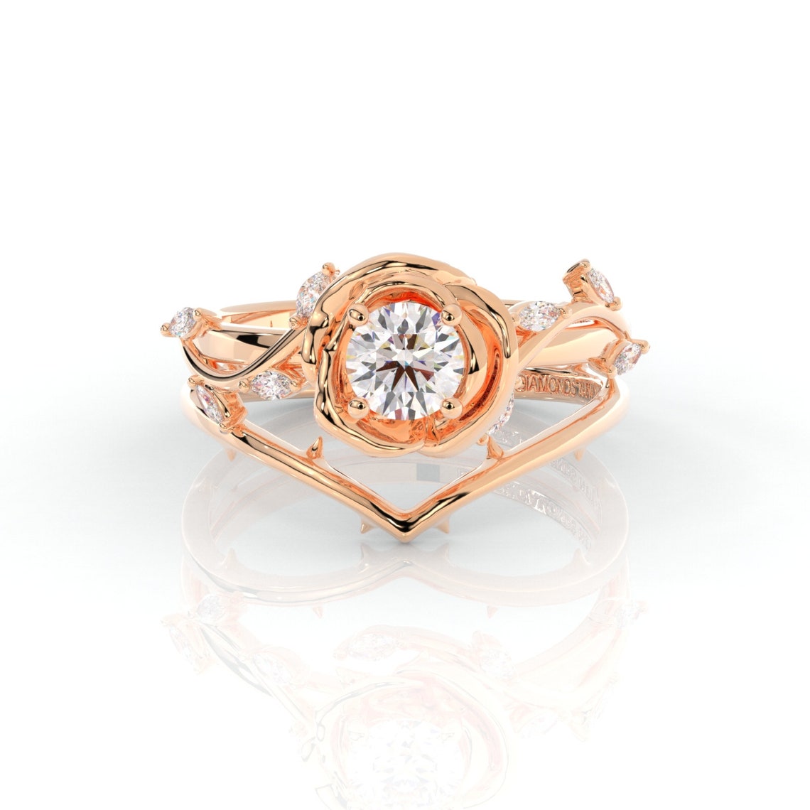 Black Rose Gothic Engagement Rings/Unique Goth Wedding Etsy