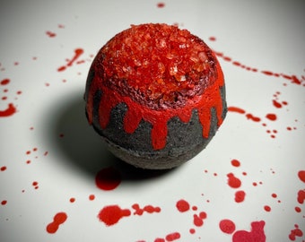 Vampire Blood Drip Geode Bath Bomb | Pick Your Scent! | Red Embed INSIDE! | Halloween | Geode Bath Bomb